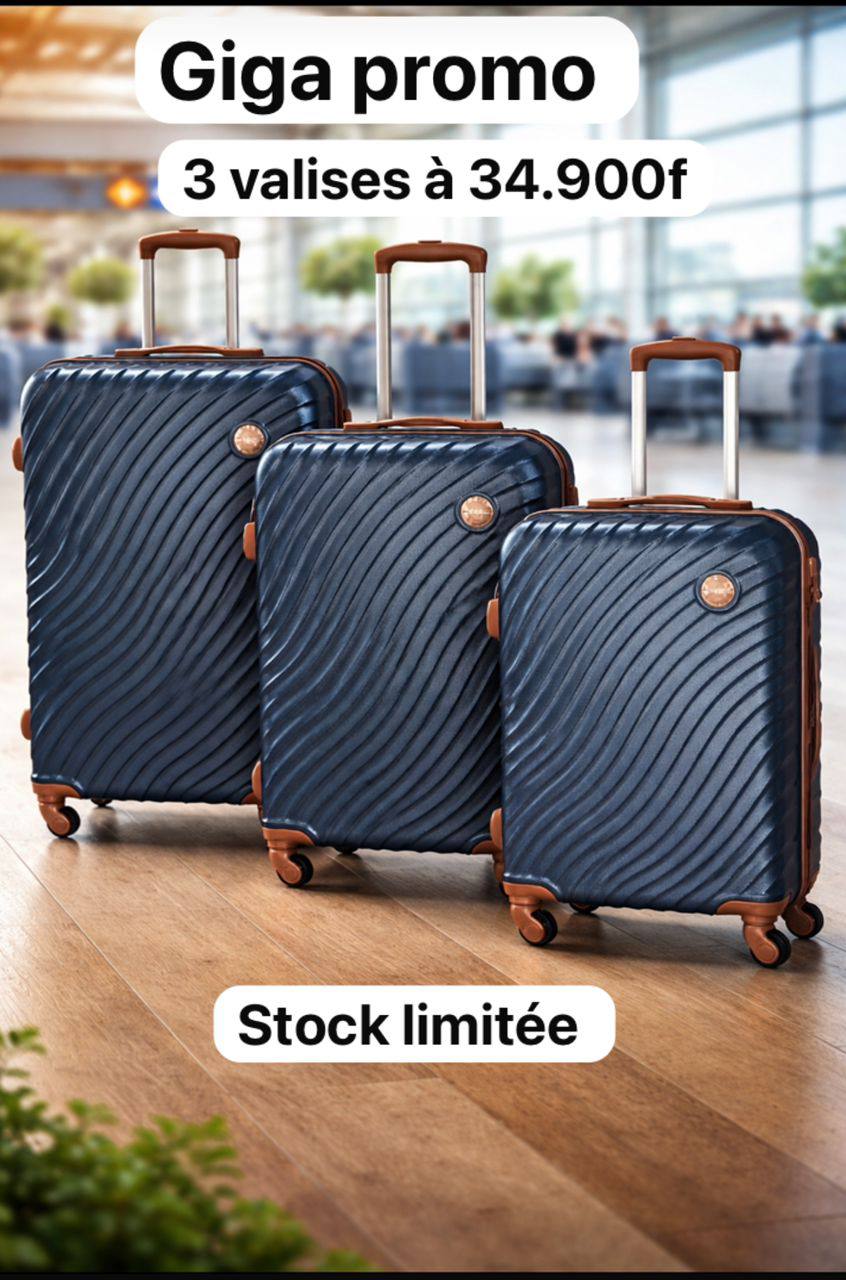 valises 3 pièces 34.900f