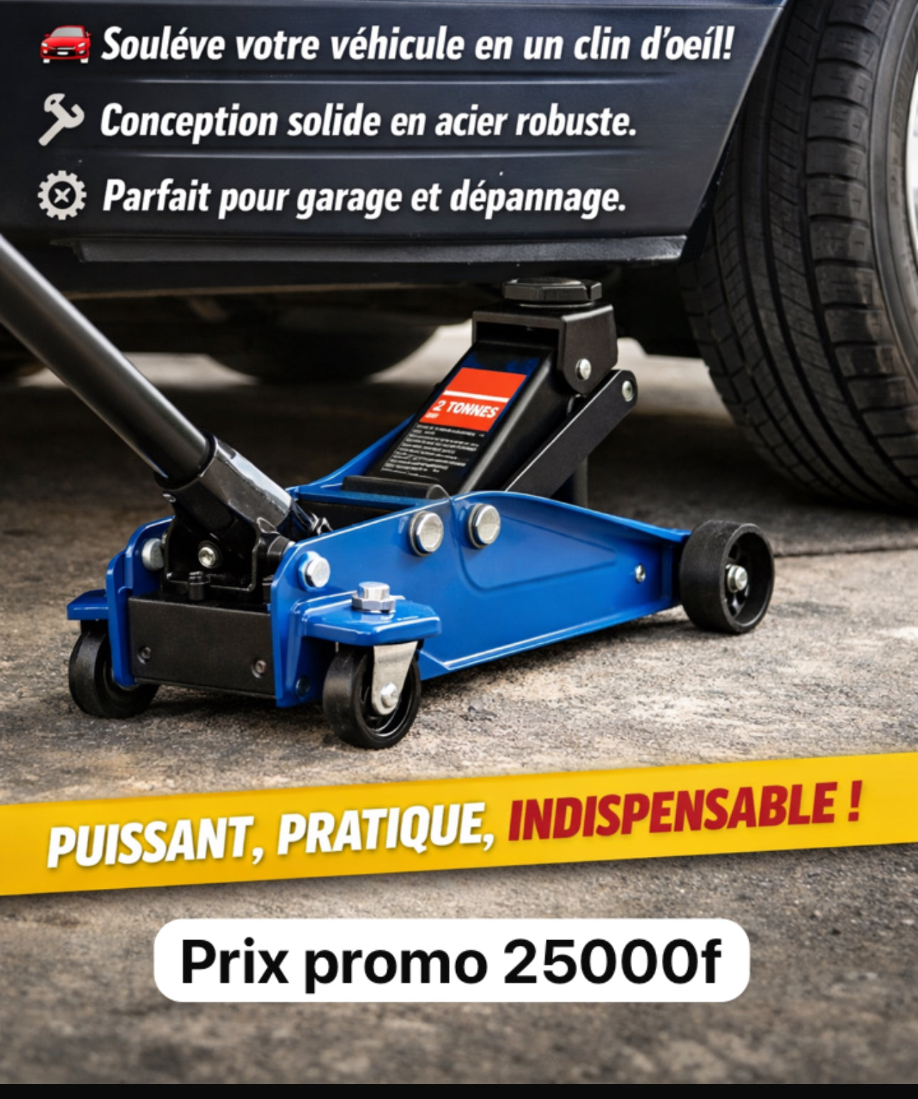 Cric hydraulique de 2 tonnes