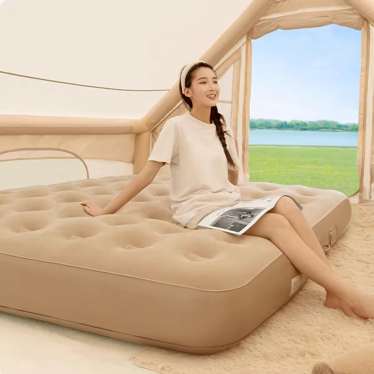 Matelas gonflable épaisseur 35 pompe intégrée